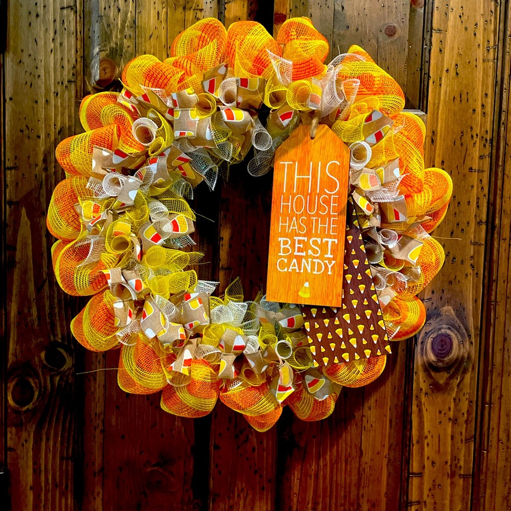 Handmade Candy Corn Wreath